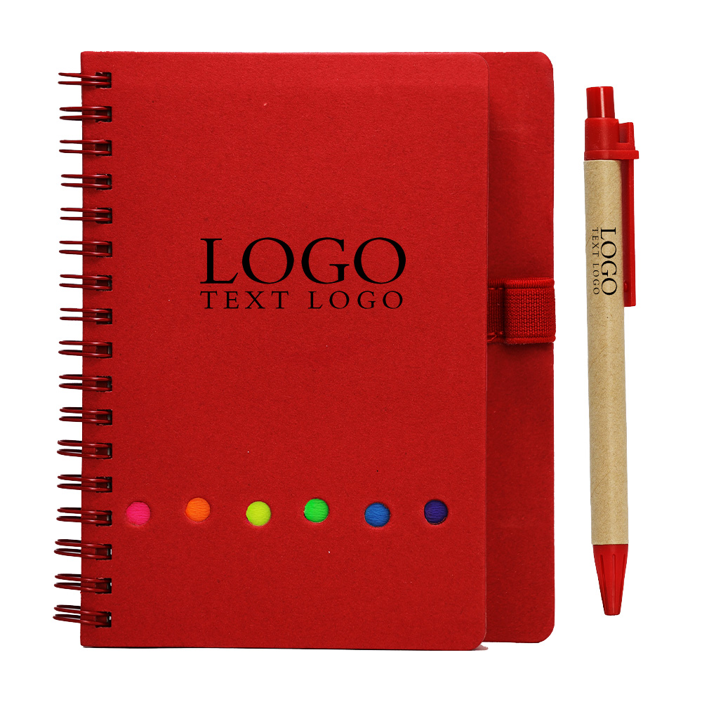 Kraftpapier Notitieboek Combinatie Met Pen Rood Met Logo Kraftpapier Notitieboek Combinatie Met Pen Rood Met Logo