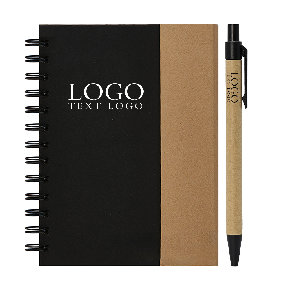 Multifunctional Notebook with Flipchart Sticky Notes Black With Logo