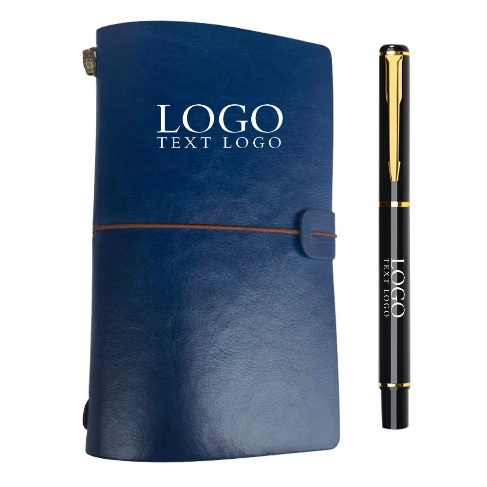 Travel Ledger Pocket Notebook Blauw Met Logo Travel Ledger Pocket Notebook Blauw Met Logo
