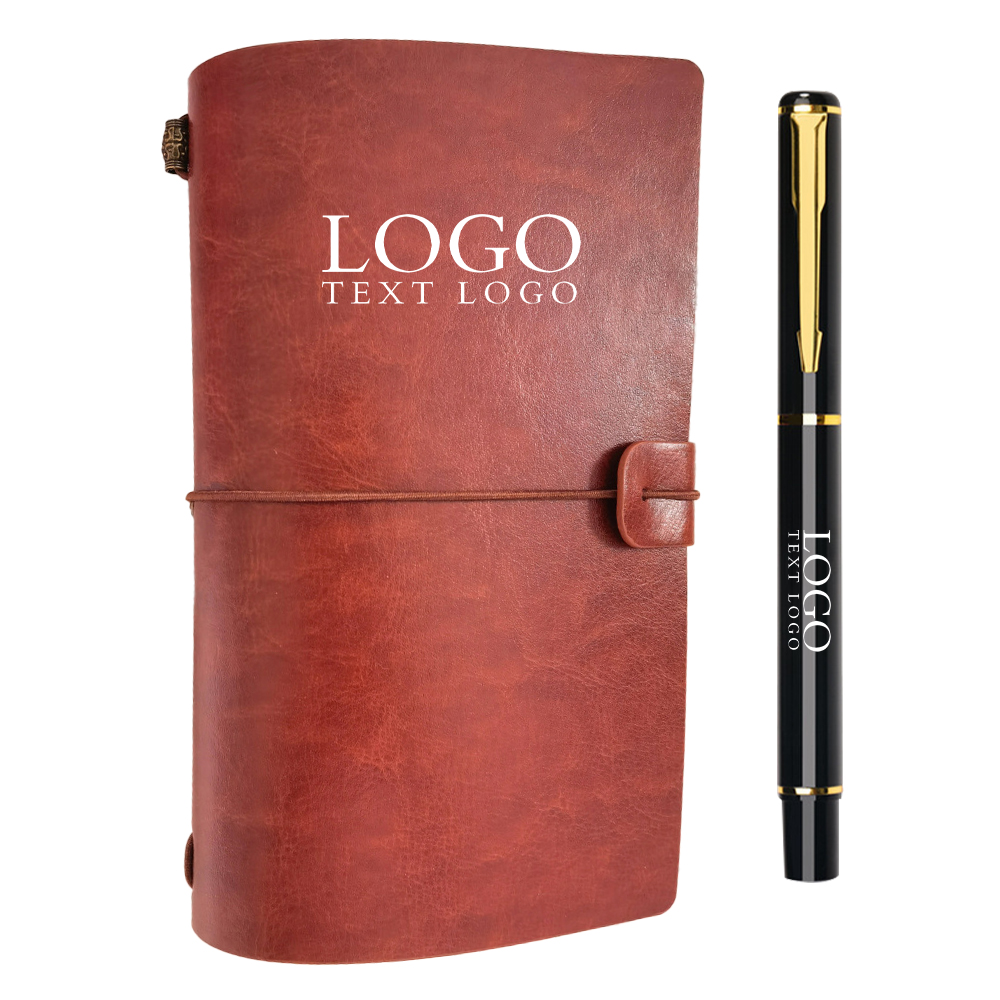 Travel Ledger Pocket Notebook Bruin Met Logo Travel Ledger Pocket Notebook Bruin Met Logo