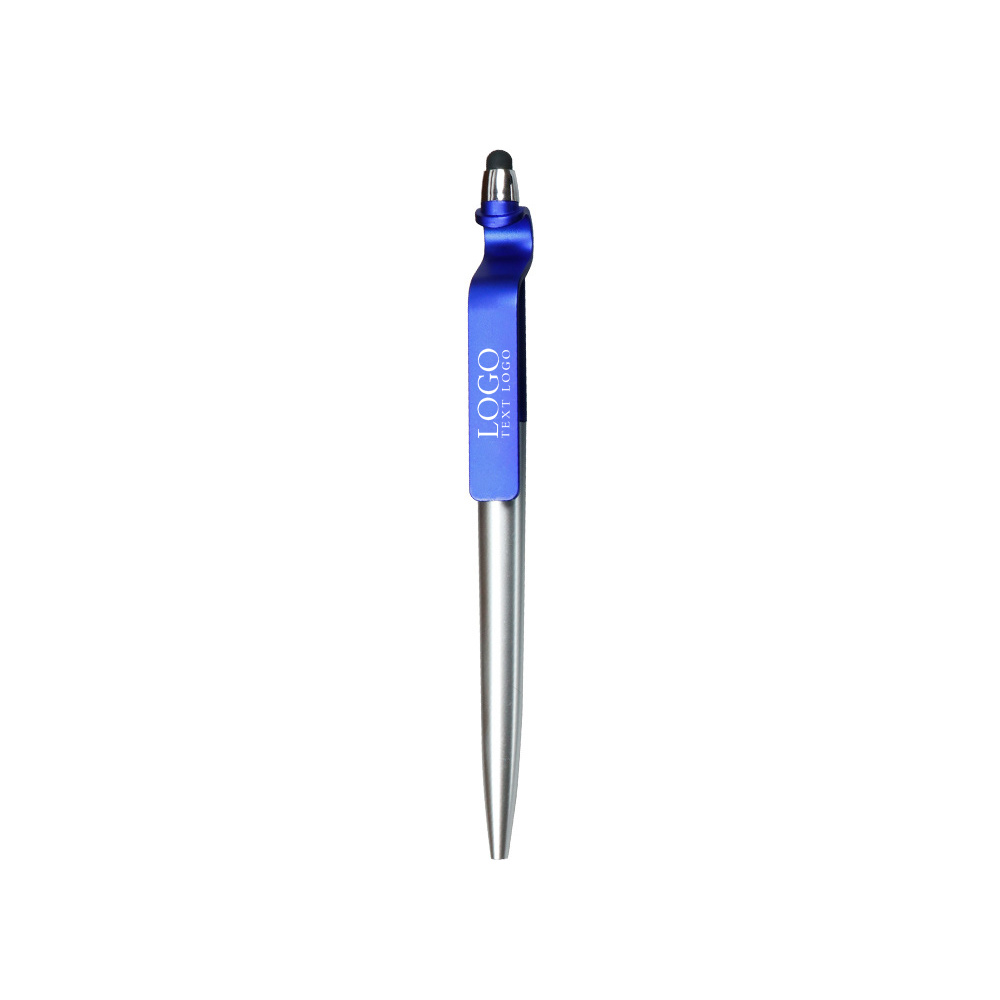 Customizable Metallic Painted Click Ballpoint Pen with logo-blue