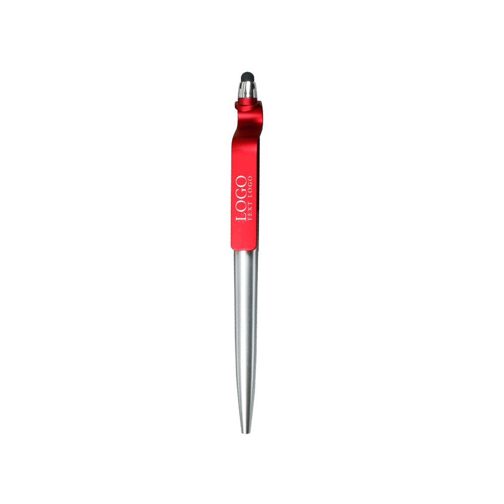 Customizable Metallic Painted Click Ballpoint Pen with logo-red