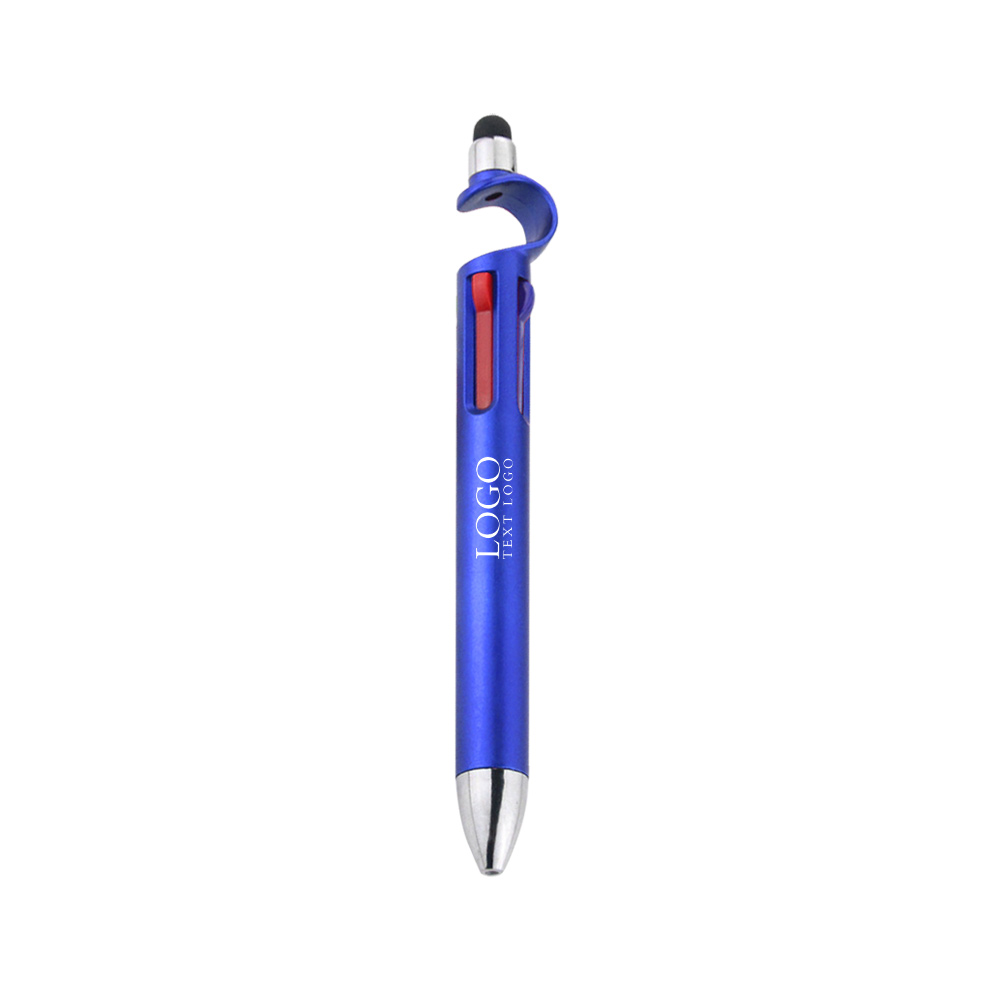 Customizable Multi-color Touch Stand Ballpoint Pen with logo-Blue