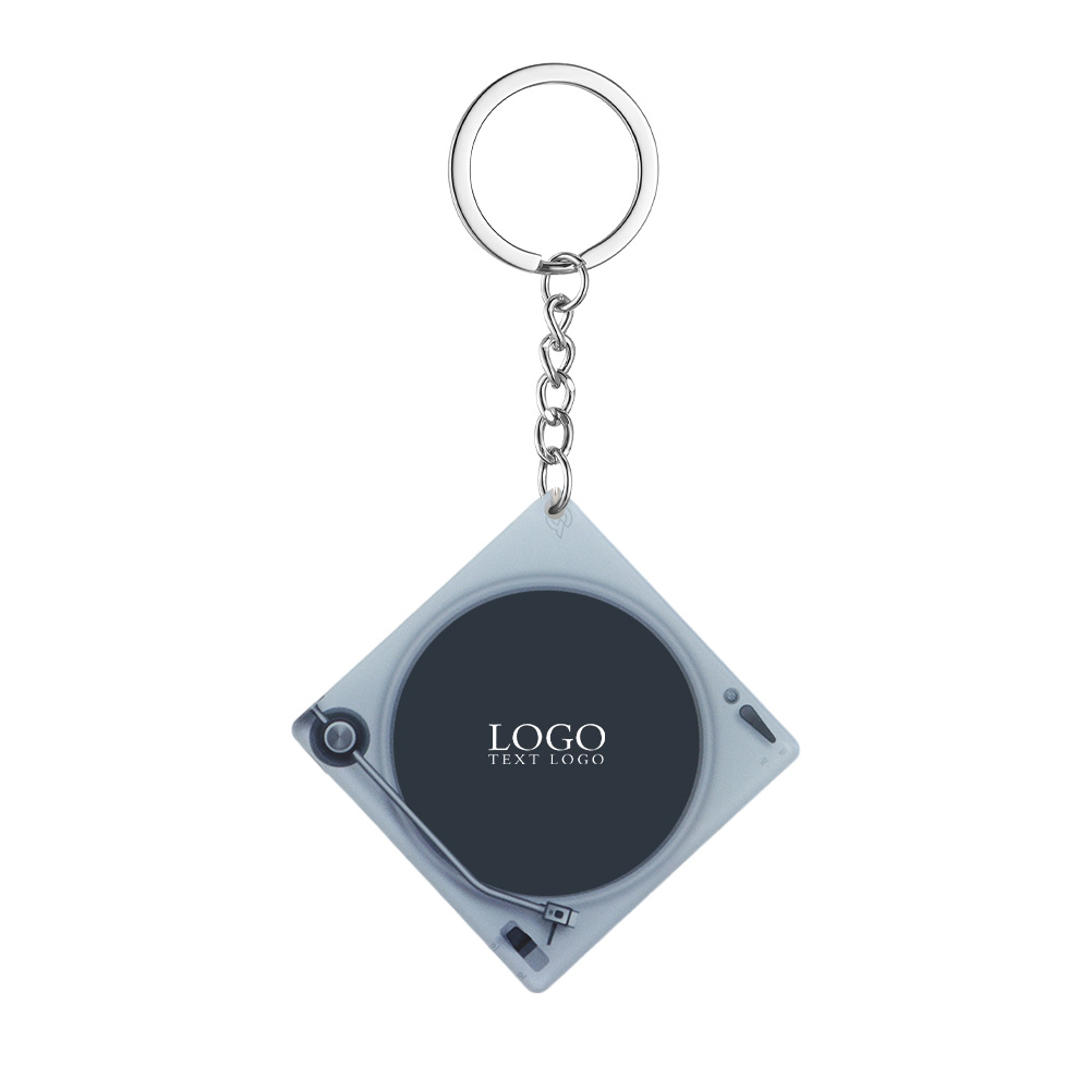 Magnetic NFC Acrylic Record Player Keychain With Logo
