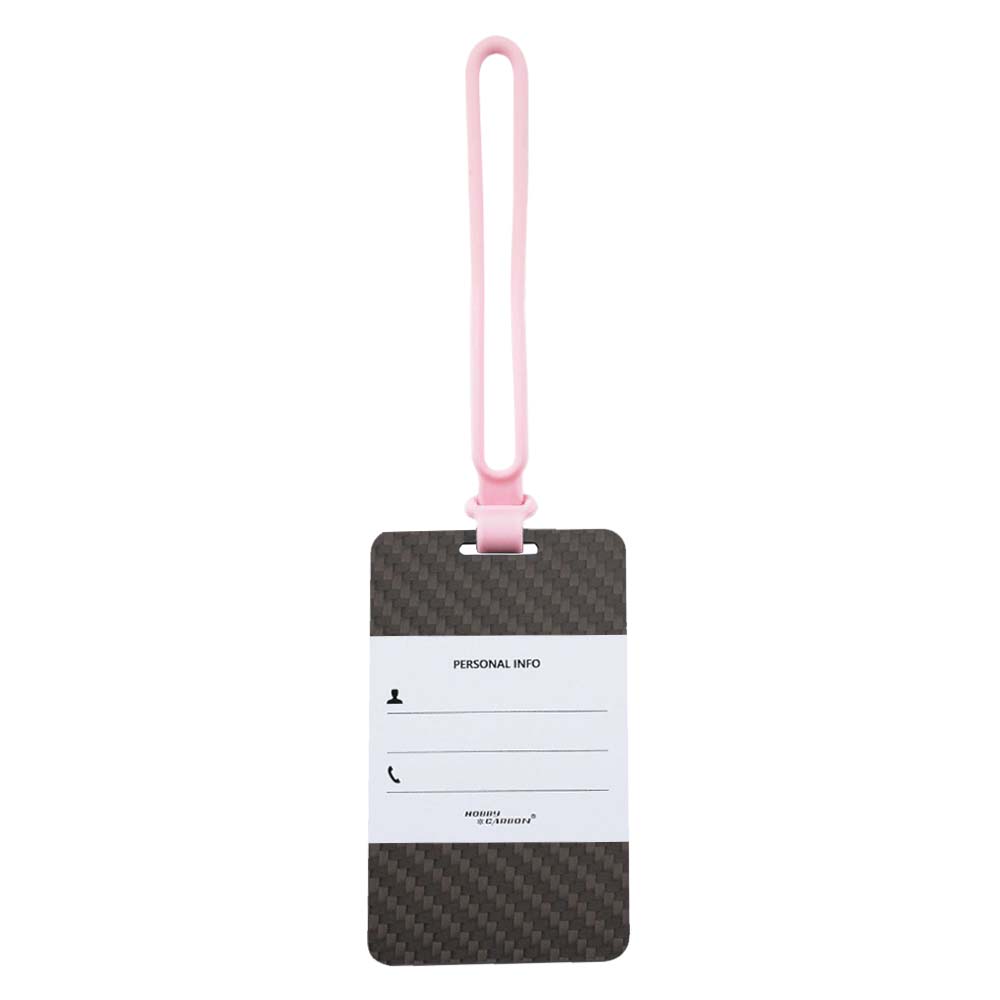 Pink Carbon Fiber High-quality Luggage Tags Back