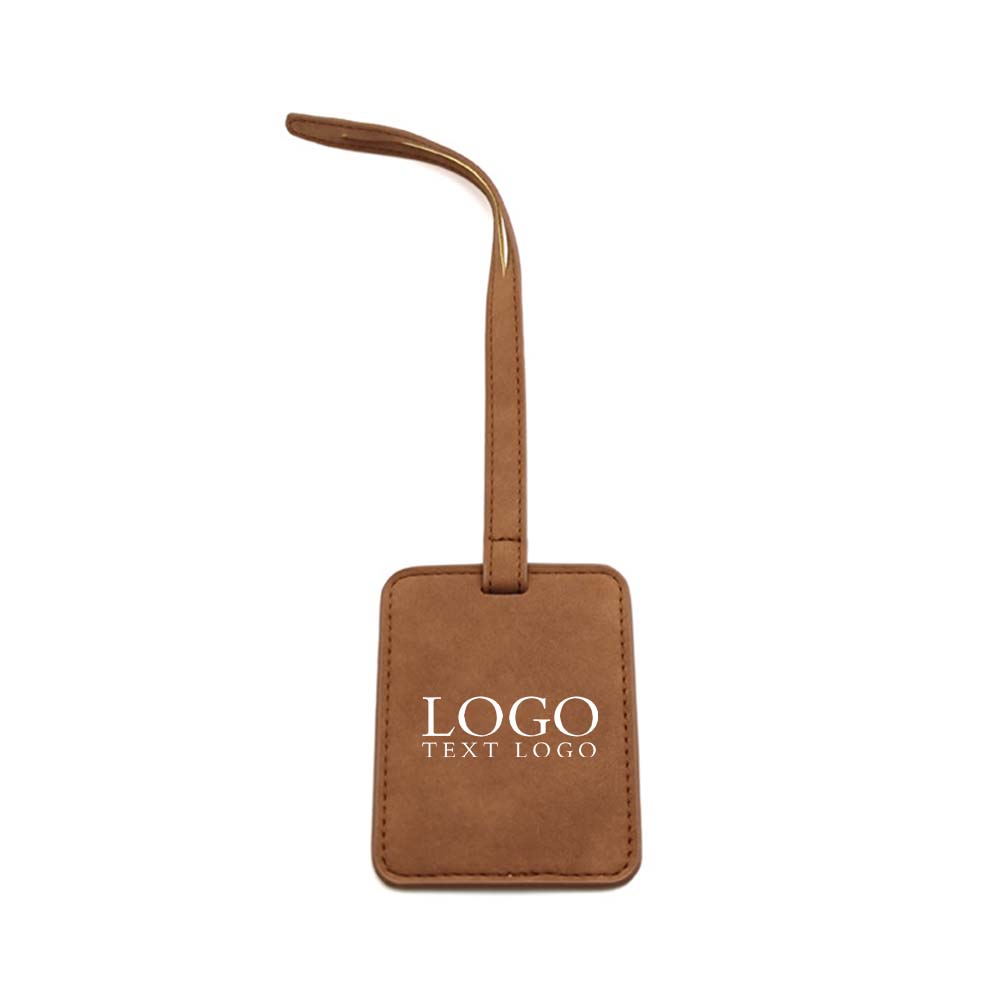 Bruine bedrukbare logo PU leren bagagelabels met logo Bruine bedrukbare logo PU leren bagagelabels met logo