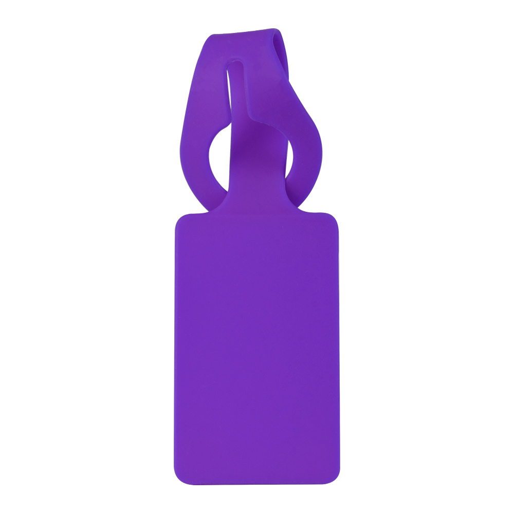 Rectangular Silicone Luggage Tag Purple