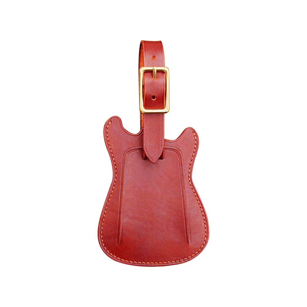 Genuine Leather Guitar Luggage Tags Red Genuine Leather Guitar Luggage Tags Red