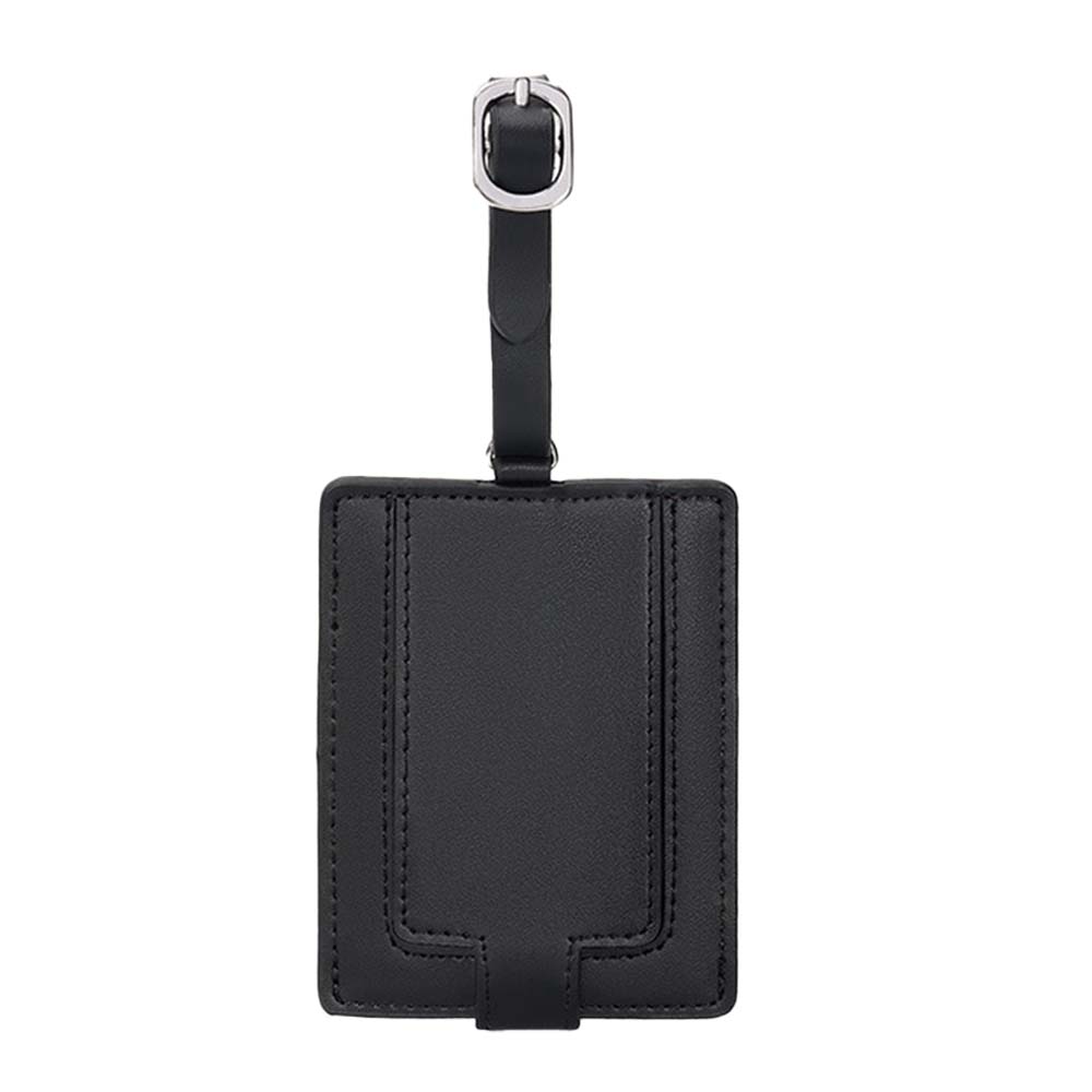 Black Square Genuine Leather Luggage Tags Black Black Square Genuine Leather Luggage Tags Black