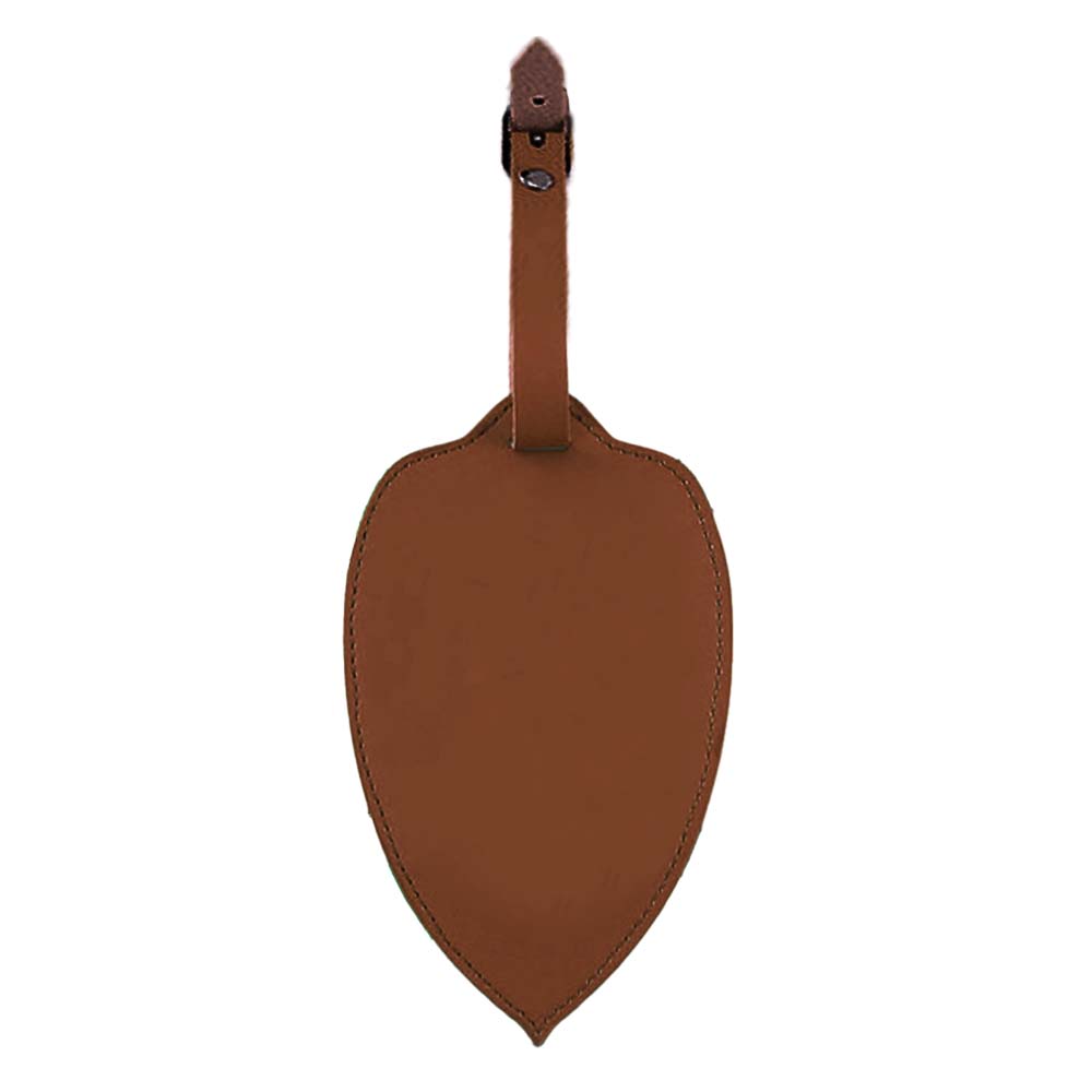 Pingan Leaf PU Leather Waterproof Luggage Tags Brown Pingan Leaf PU Leather Waterproof Luggage Tags Brown