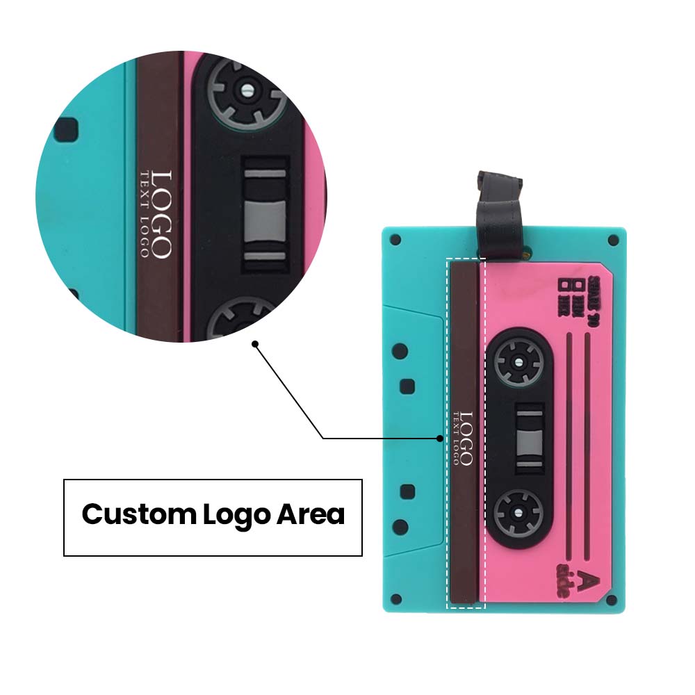 PVC Soft Audio Tape Luggage Tags Free Shipping