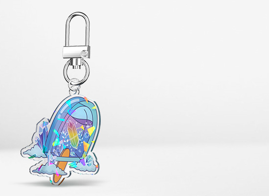 Custom Broken Glasses Acrylic Keychain