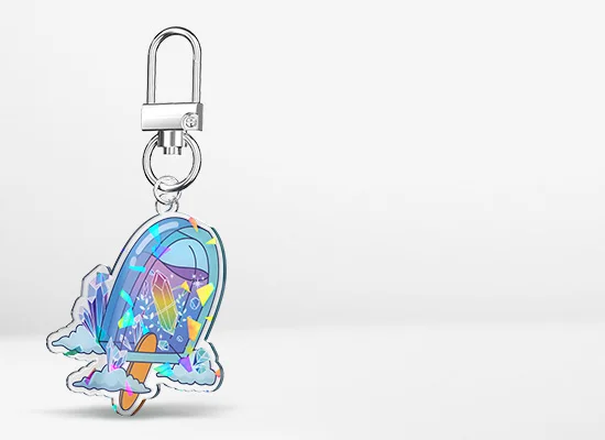 Custom Broken Glasses Acrylic Keychain