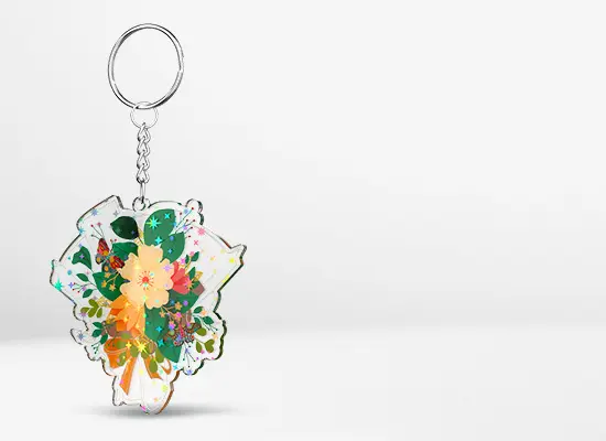Custom Holographic Star Acrylic Keychain