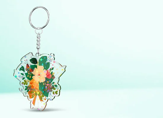 Custom Holographic Star Acrylic Keychain