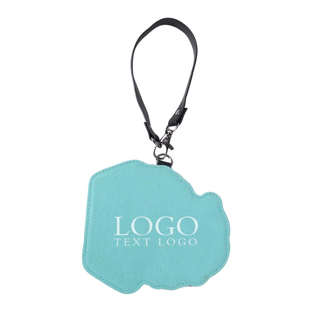 Sky Blue PU Leather Luggage Tags with Logo