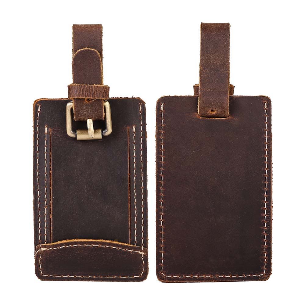 Vintage Premium Echt Lederen Bagagelabel Beide Zijden Vintage Premium Echt Lederen Bagagelabel Beide Zijden