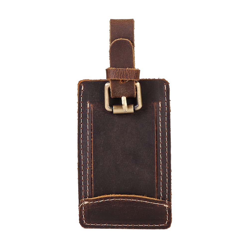 Vintage Premium Echt Lederen Bagagelabel Bruin Vintage Premium Echt Lederen Bagagelabel Bruin
