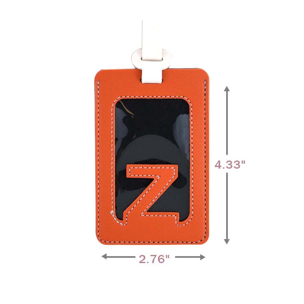Alphabet Colorblock Leather Luggage Tag Size