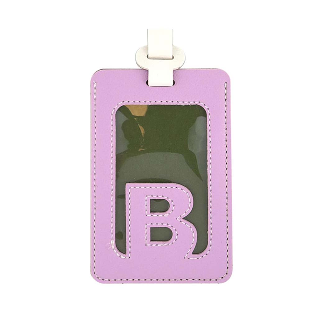 Alphabet Colorblock Leather Luggage Tag B Alphabet Colorblock Leather Luggage Tag B