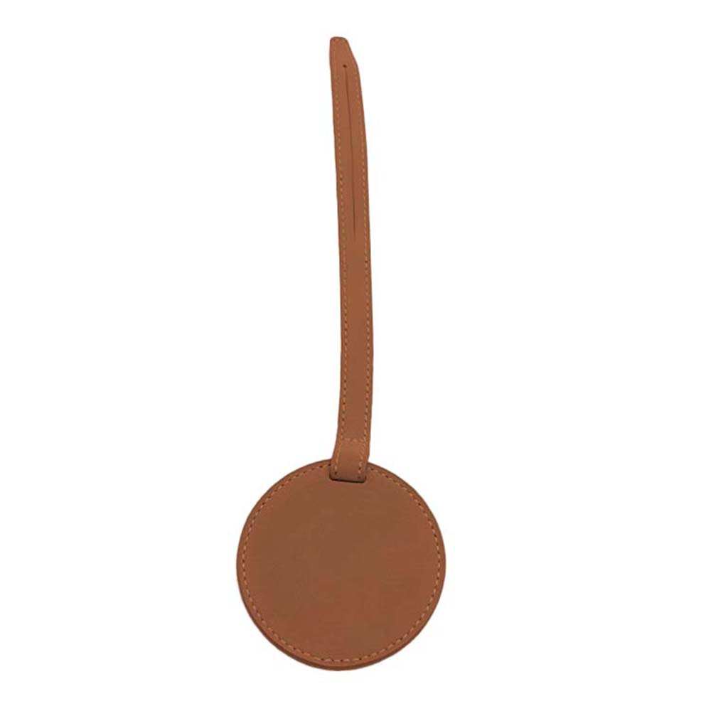 Custom Round PU Leather Luggage Tag brown Custom Round PU Leather Luggage Tag brown