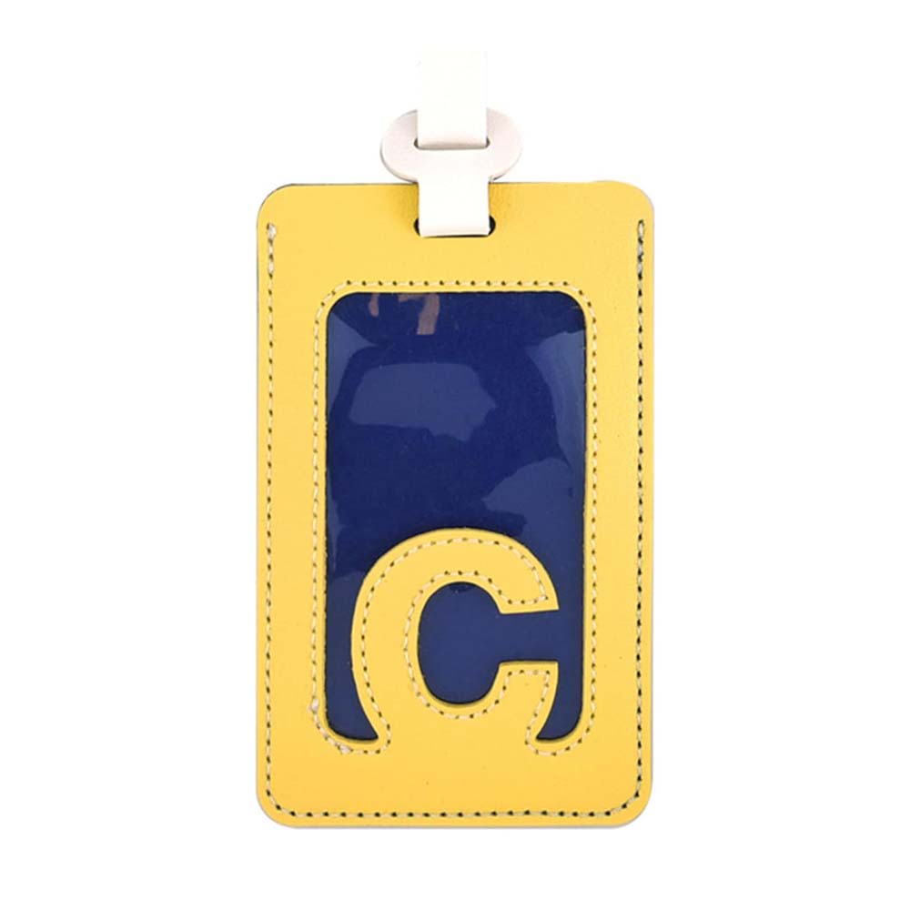 Alphabet Colorblock Leather Luggage Tag C Alphabet Colorblock Leather Luggage Tag C