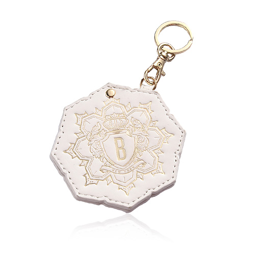 Customized PU Pocket Mirror Keychain