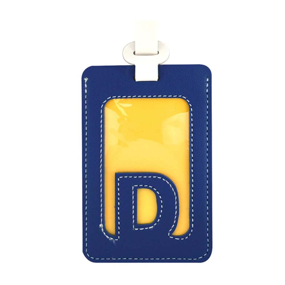 Alphabet Colorblock Leather Luggage Tag D Alphabet Colorblock Leather Luggage Tag D