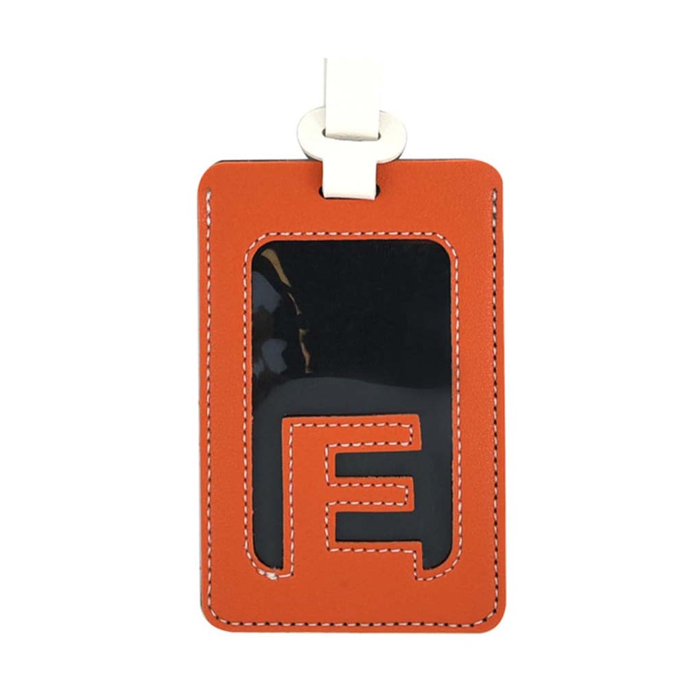 Alphabet Colorblock Leather Luggage Tag E Alphabet Colorblock Leather Luggage Tag E