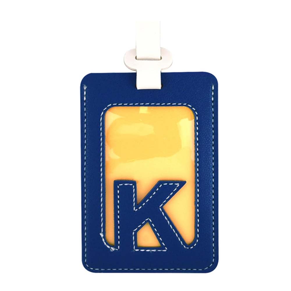 Alphabet Colorblock Leather Luggage Tag K Alphabet Colorblock Leather Luggage Tag K