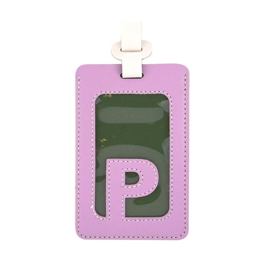 Alphabet Colorblock Leather Luggage Tag P Alphabet Colorblock Leather Luggage Tag P