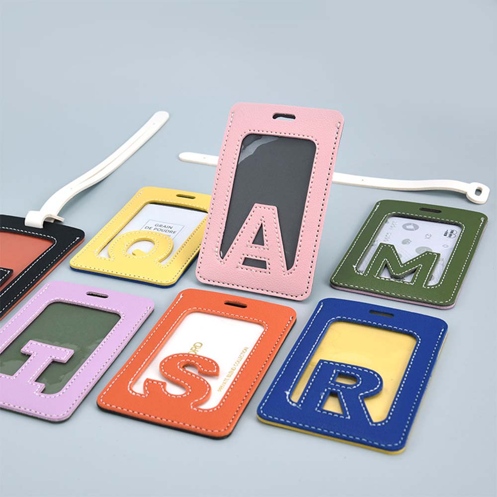 Promo Alphabet Colorblock Leather Luggage Tag