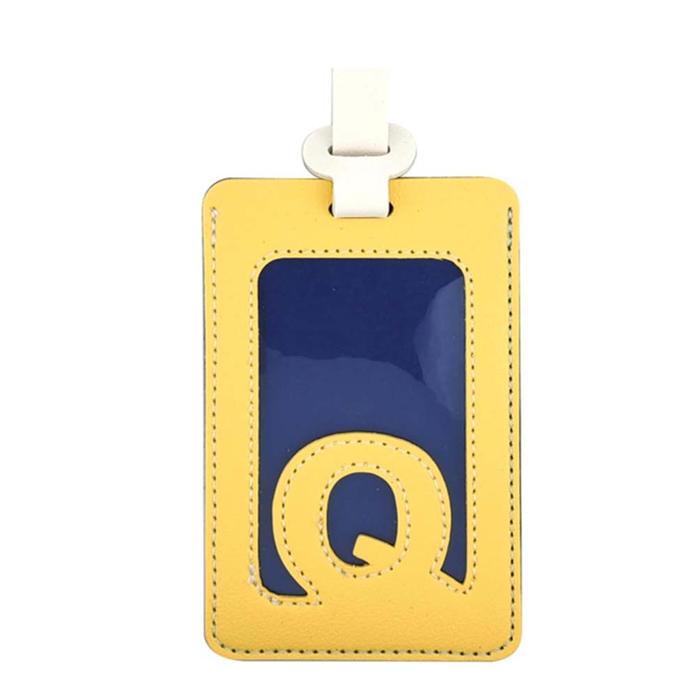 Alphabet Colorblock Leather Luggage Tag Q Alphabet Colorblock Leather Luggage Tag Q