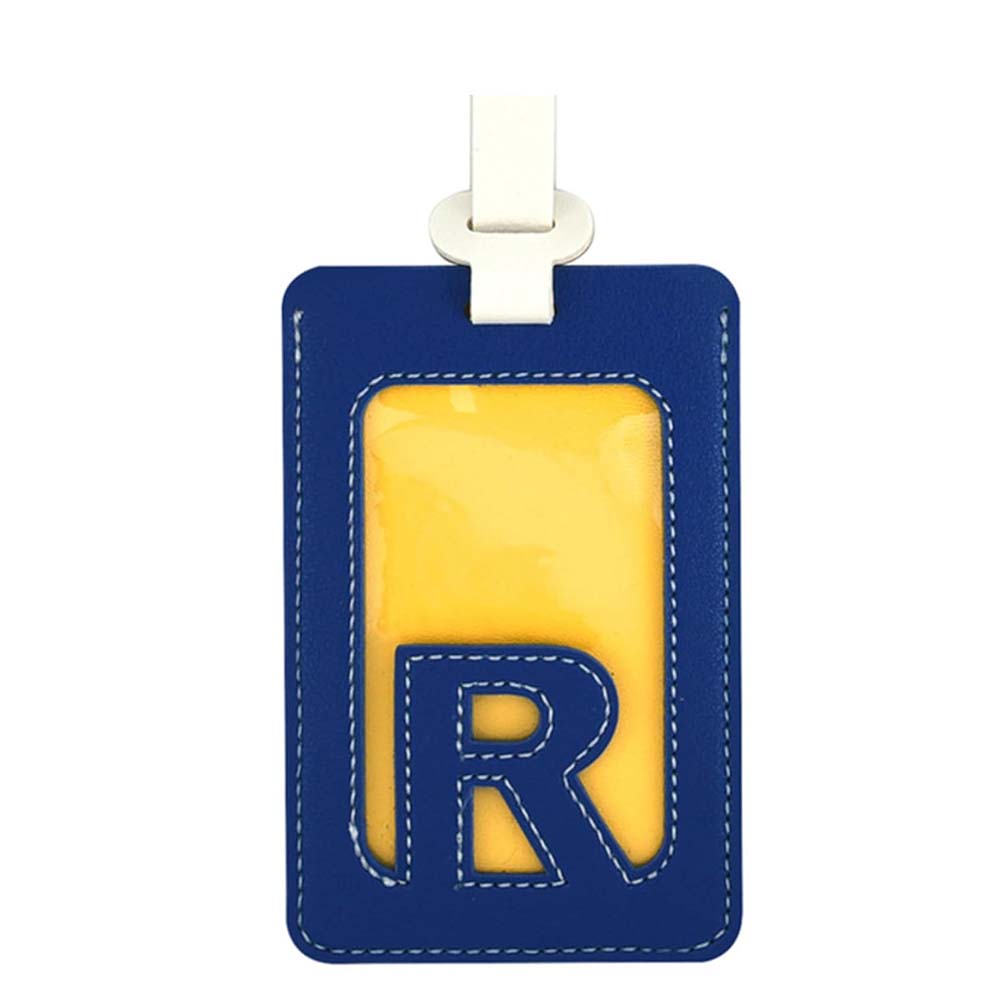 Alphabet Colorblock Leather Luggage Tag R Alphabet Colorblock Leather Luggage Tag R