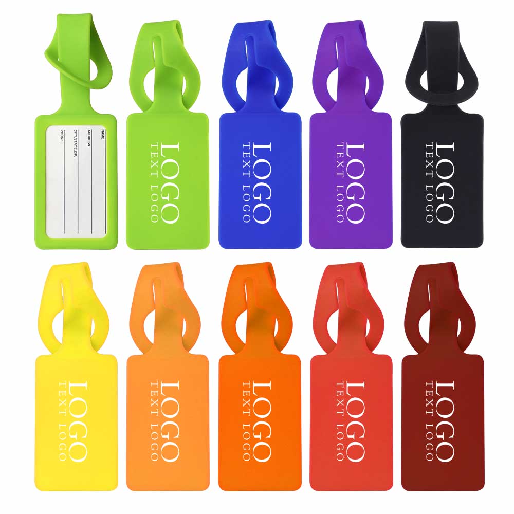Rectangular Silicone Luggage Tag Multi Color