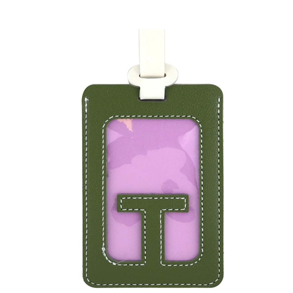 Alphabet Colorblock Leather Luggage Tag T Alphabet Colorblock Leather Luggage Tag T
