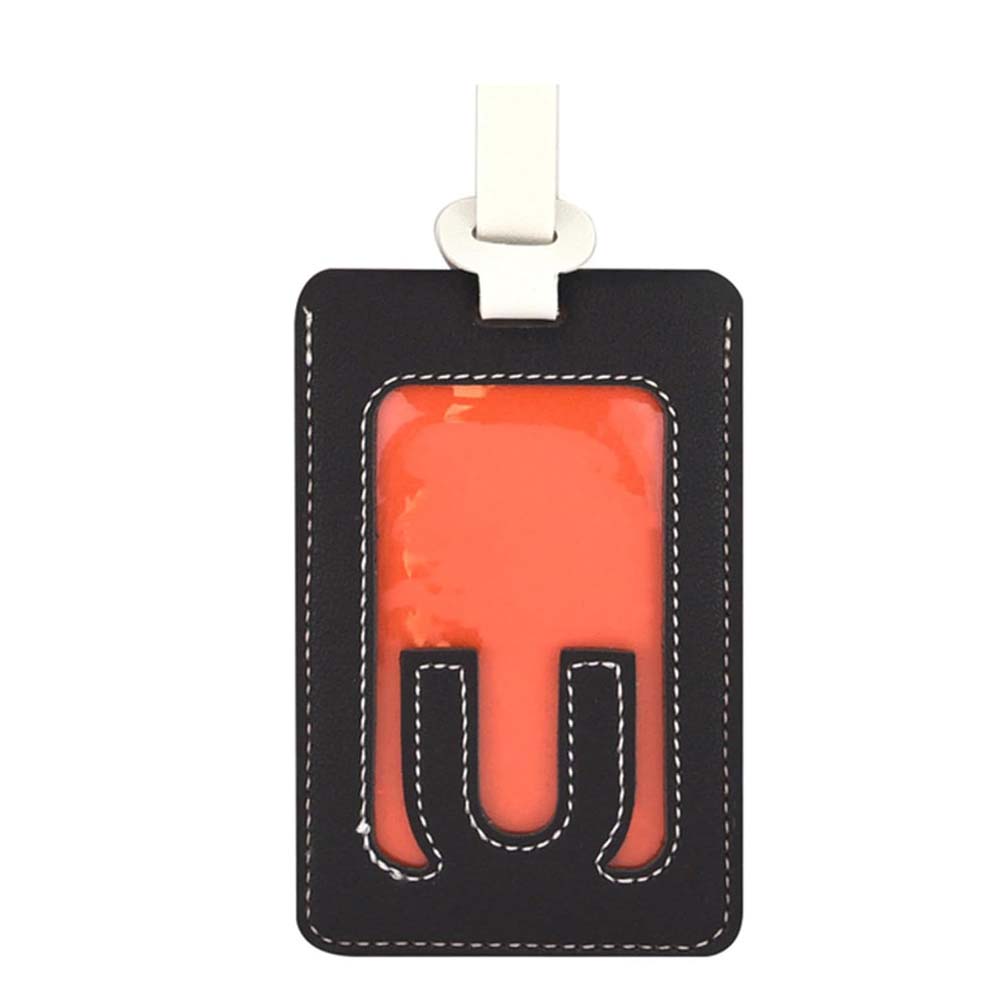 Alphabet Colorblock Leather Luggage Tag U Alphabet Colorblock Leather Luggage Tag U