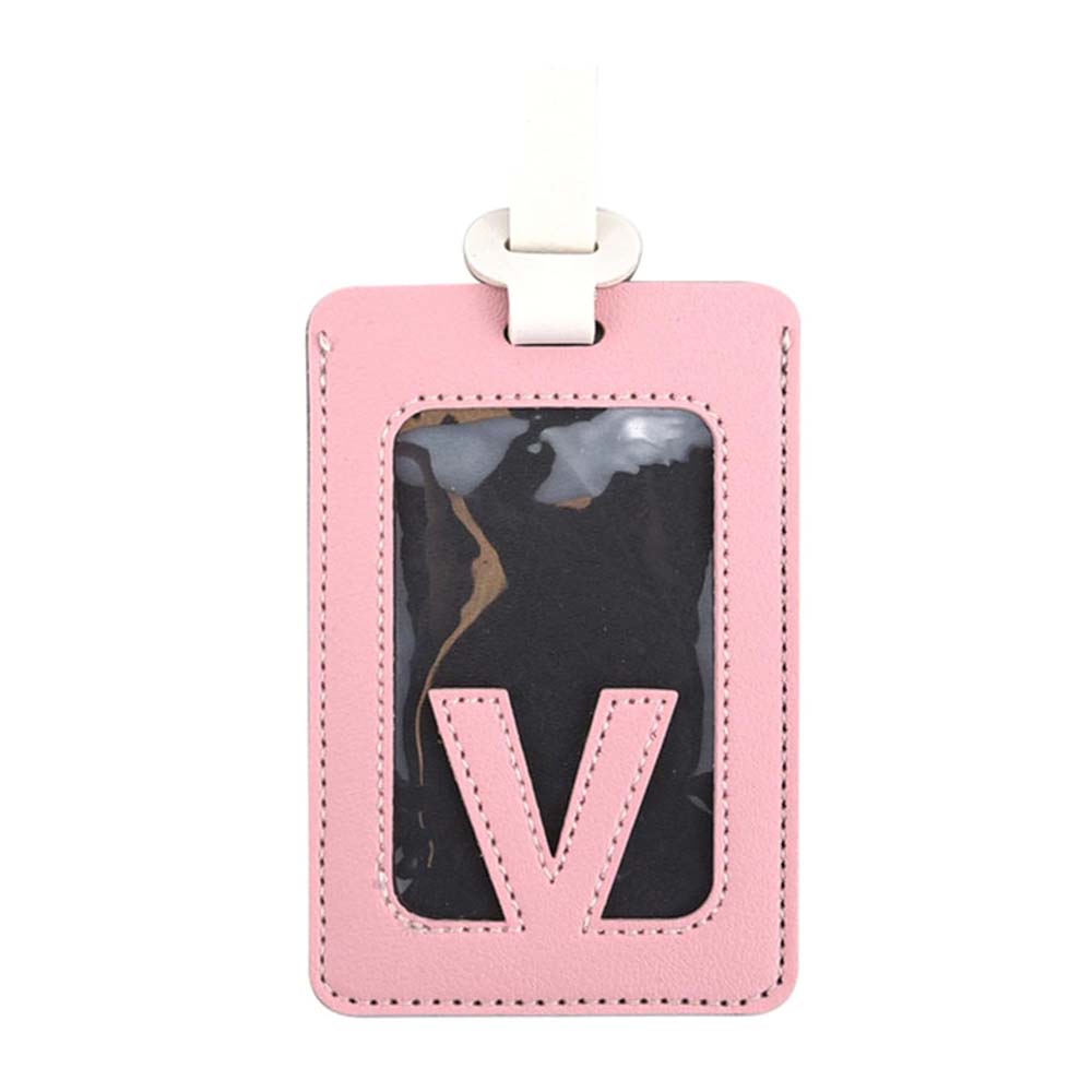Alphabet Colorblock Leather Luggage Tag V Alphabet Colorblock Leather Luggage Tag V