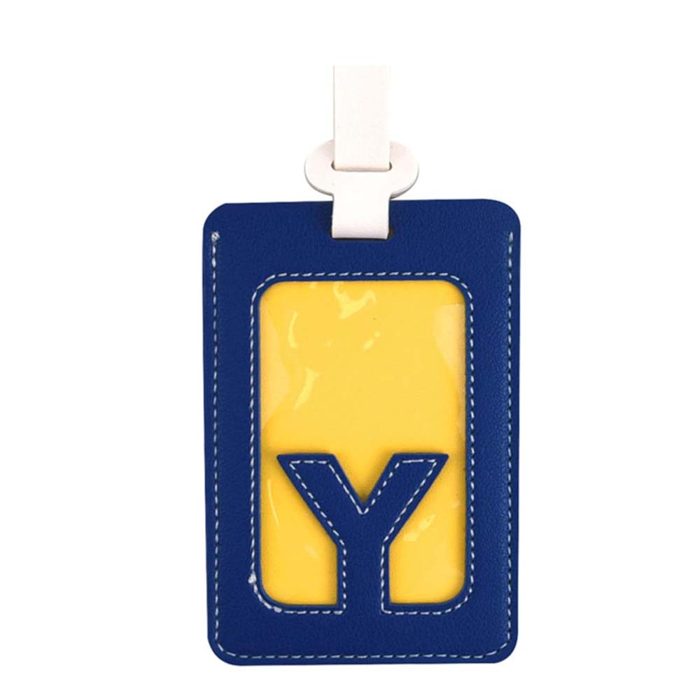 Alphabet Colorblock Leather Luggage Tag Y Alphabet Colorblock Leather Luggage Tag Y