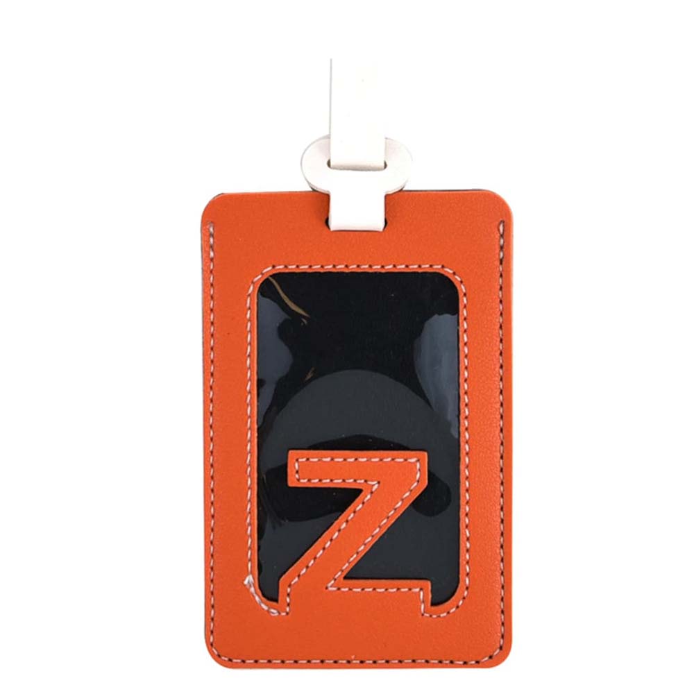 Alphabet Colorblock Leather Luggage Tag Z Alphabet Colorblock Leather Luggage Tag Z
