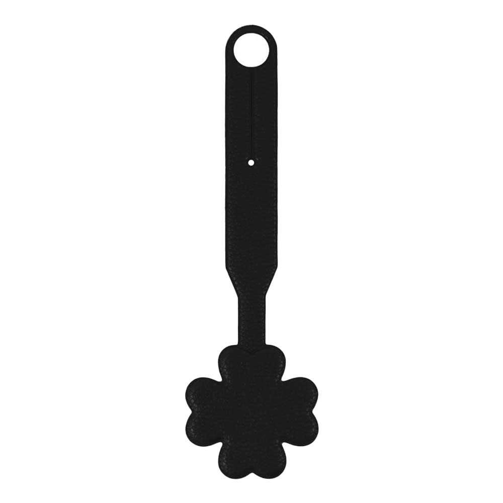 Clover Shaped PU Luggage ID Tag with Strap black Clover Shaped PU Luggage ID Tag with Strap black