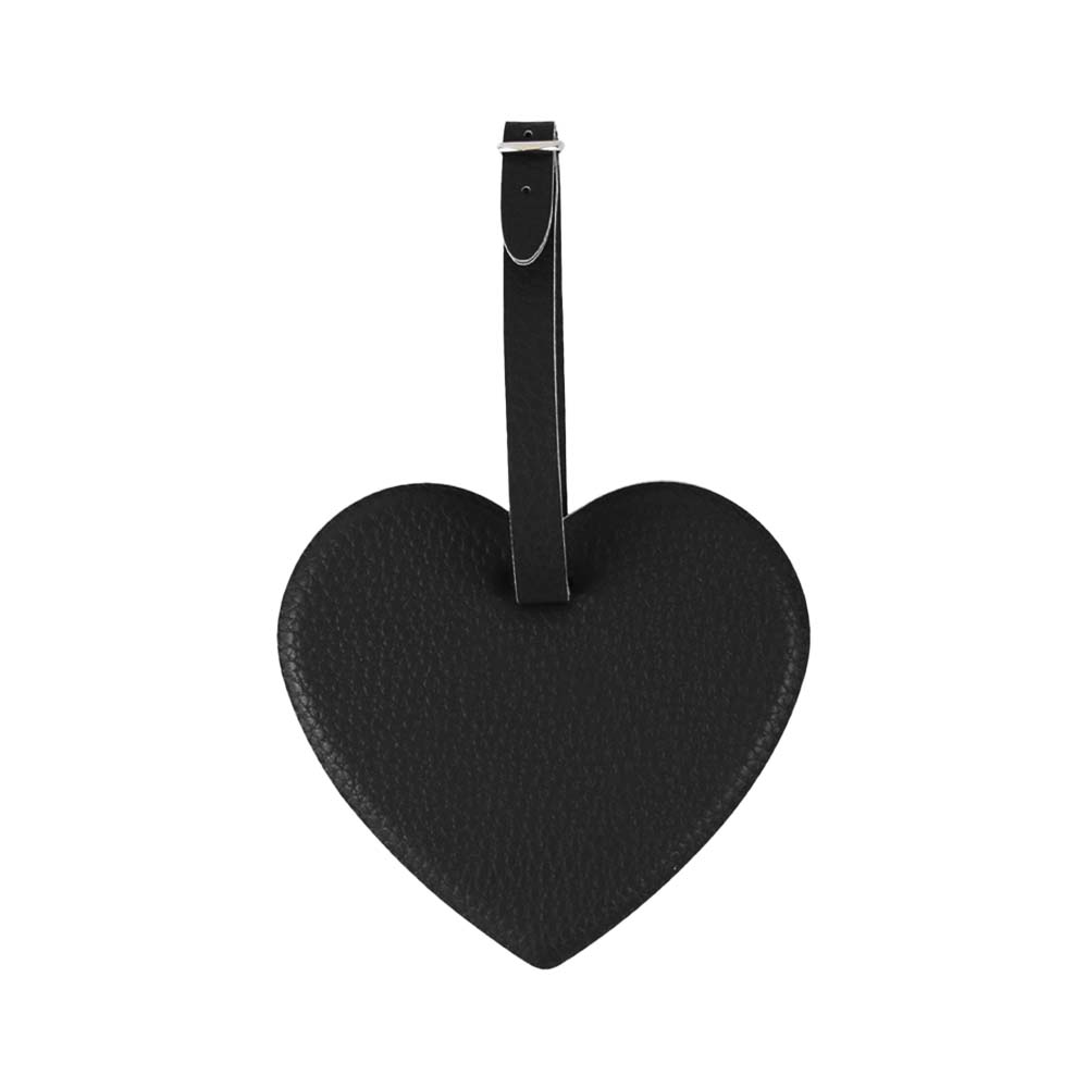 Customizable Heart Shape Travel Tag black Customizable Heart Shape Travel Tag black
