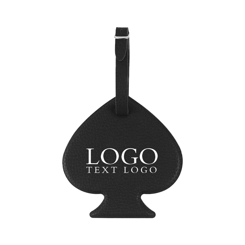 Black Peach Smiley Face Luggage Tag with Logo
