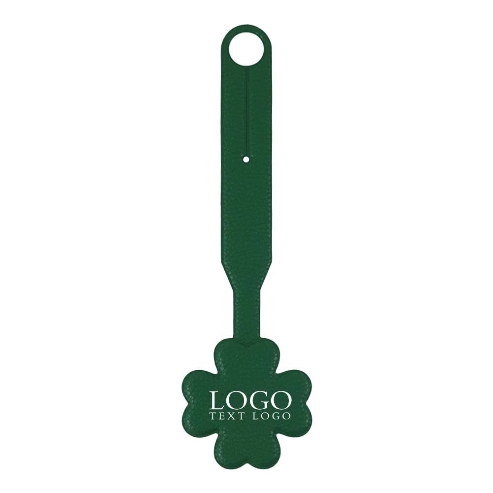 Green Four-leaf Clover Smiley Luggage Tag with Long Strap with Logo