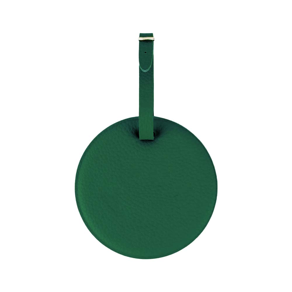 Round PU Travel Bag Tag Green Round PU Travel Bag Tag Green