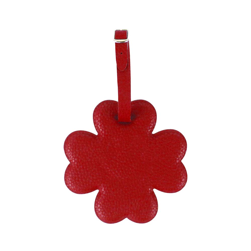 Clover Shaped PU Luggage Tag red Clover Shaped PU Luggage Tag red
