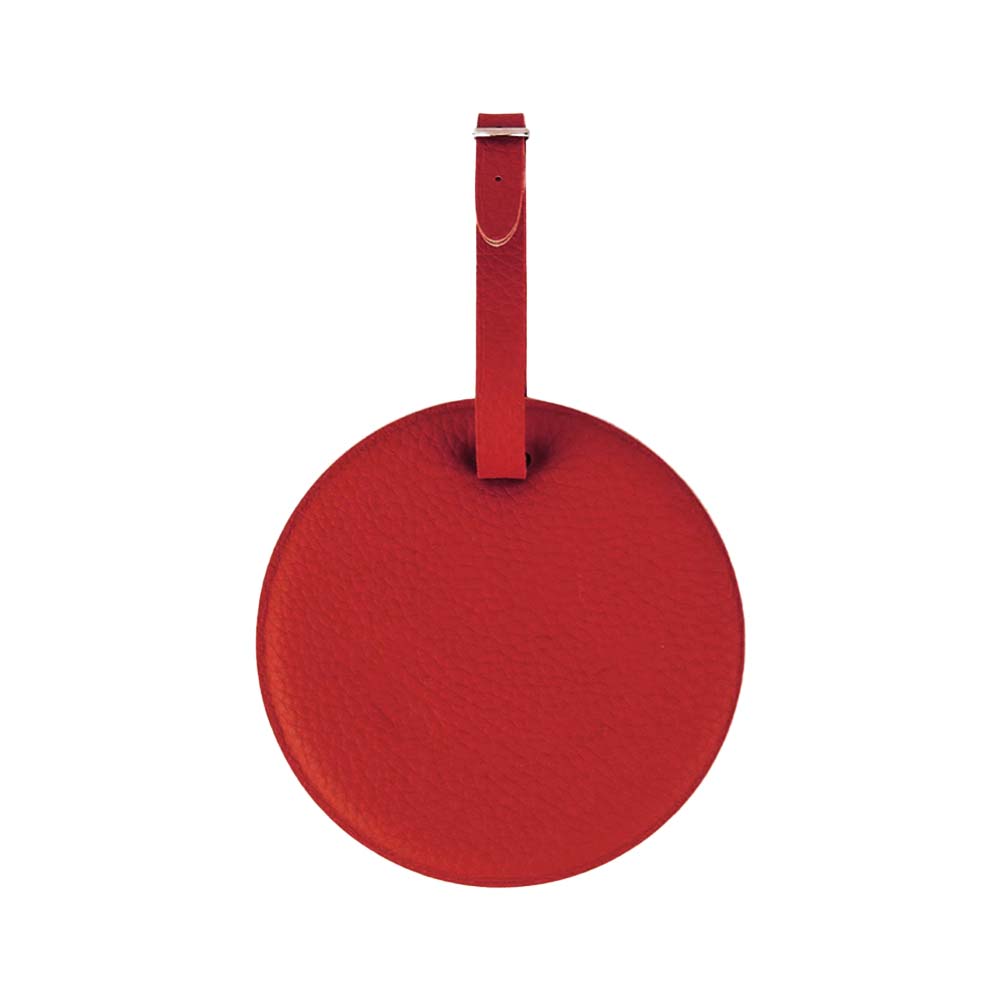 Round PU Travel Bag Tag Red Round PU Travel Bag Tag Red