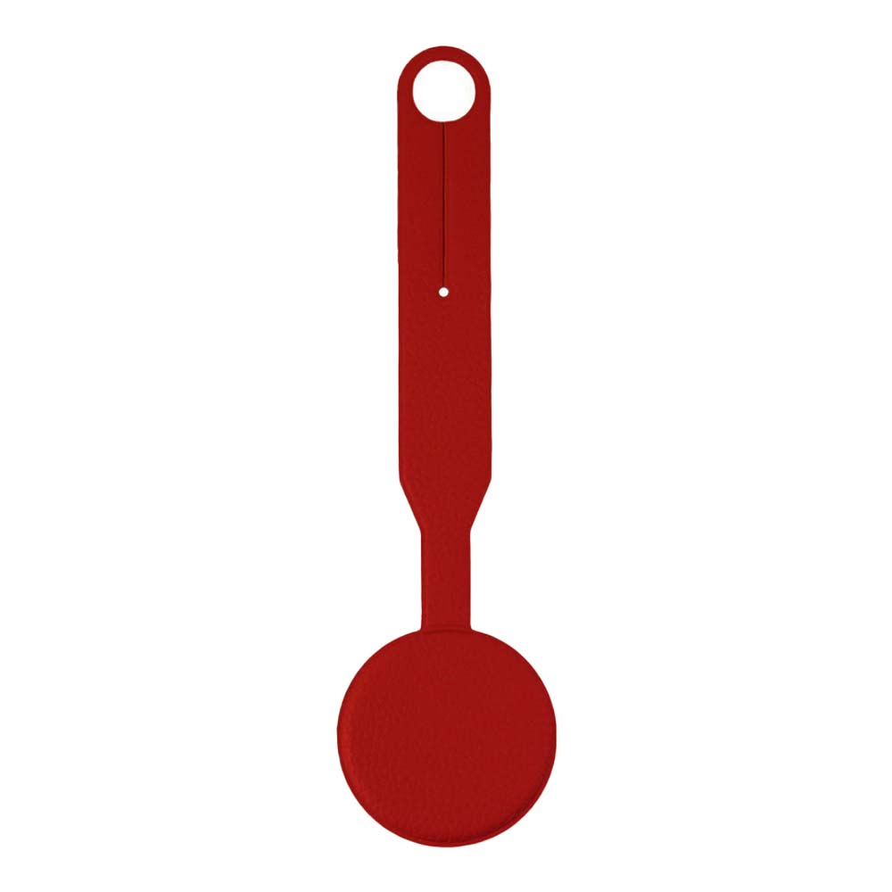 Ronde PU-reistaslabel met riempje, rood Ronde PU-reistaslabel met riempje, rood