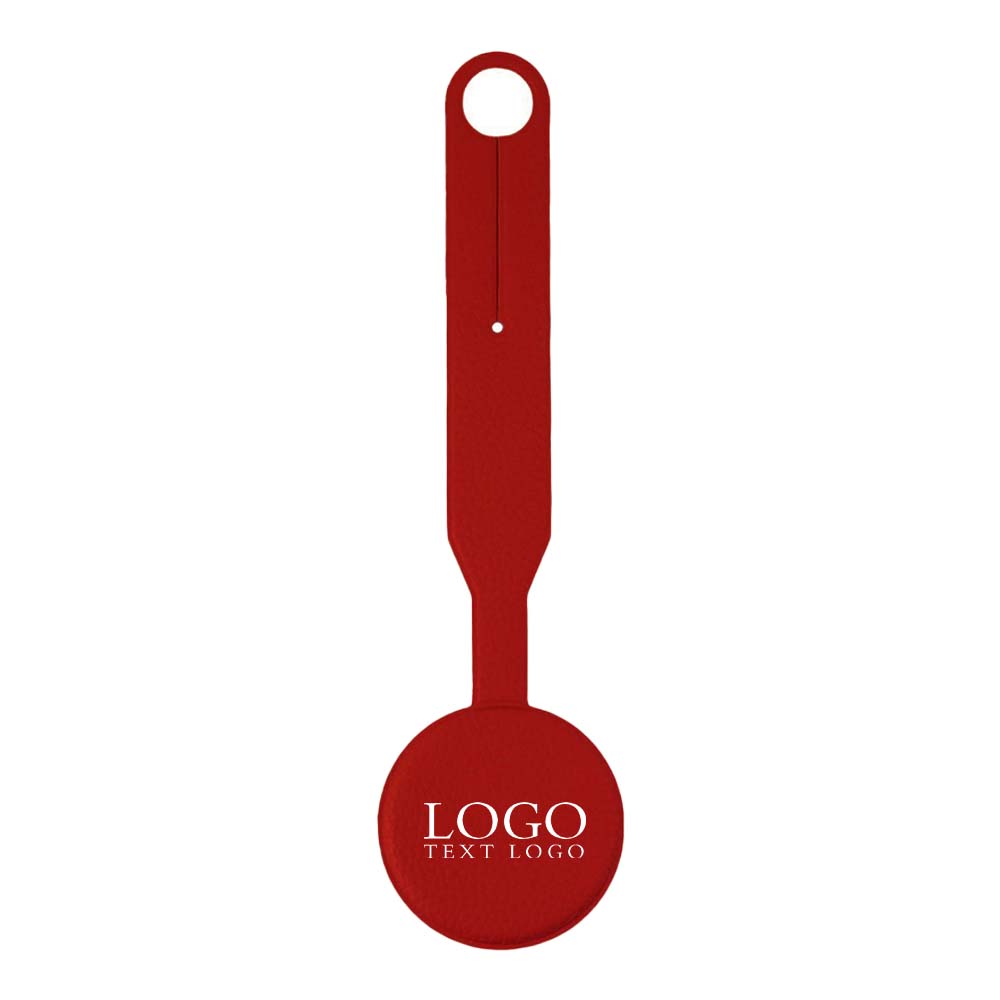 Red Round Smiley Luggage Tag with Long Strap with Logo