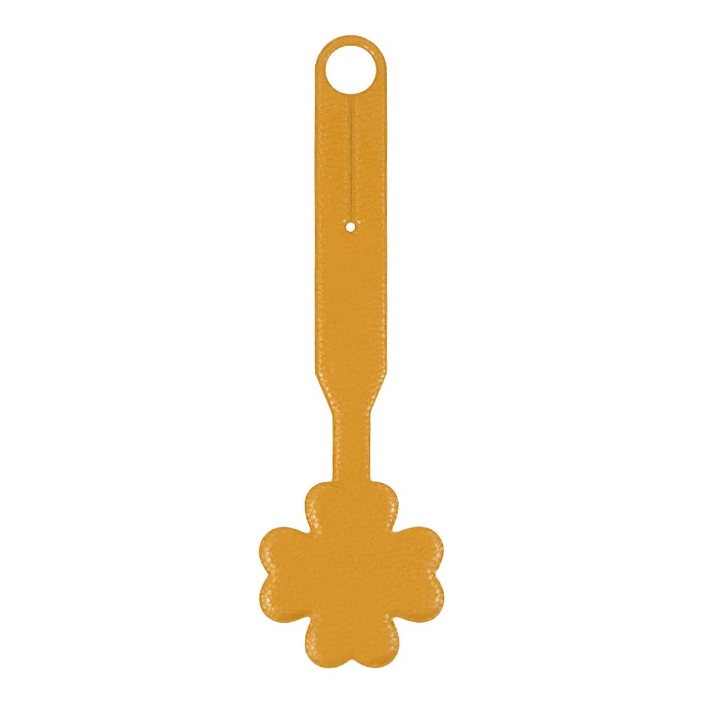 Clover Shaped PU Luggage ID Tag with Strap yellow Clover Shaped PU Luggage ID Tag with Strap yellow